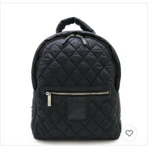 CHANEL Coco Cocoon Backpack Quilted Nylon Navy Blue Handbag